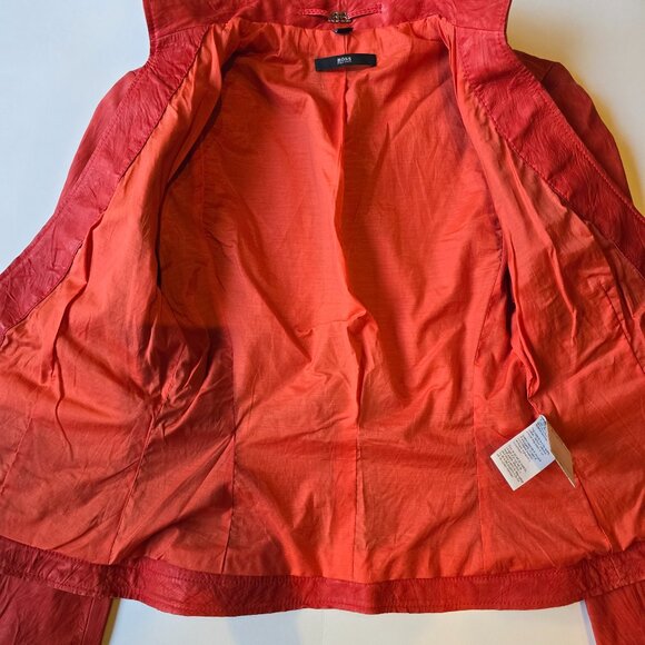 Hugo Boss Red Leather Jacket - Picture 4 of 13